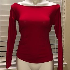 Red off the shoulder blouse